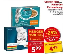 Gourmet -  Perle oder Purina One Katzennaehung