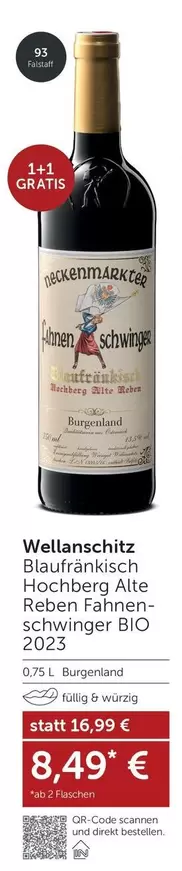 Bio - Blaufränkisch Hochberg Alte Reben Fahnenschwinger BIO 2023