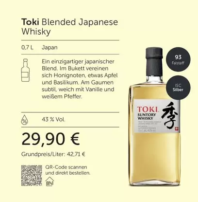 Toki Blended Japanese Whisky