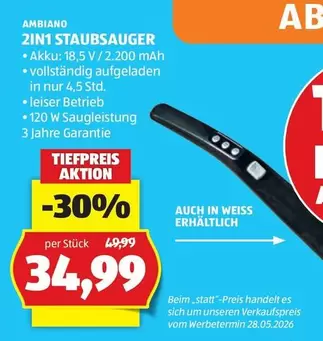 Weiss - 2IN1 STAUBSAUGE