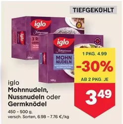 iglo Mohnnudeln, Nussnudeln oder Germknödel