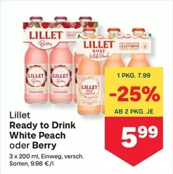 Lillet - Ready to Drink White Peach oder Berry