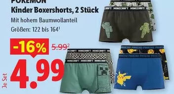 Pokemon - Kinder Boxershorts, 2 Stück