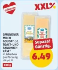 MILCH GOUDA
oder TOAST- UND SANDWICH-KÄSE