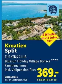 Split - TUI KIDS CLUB Bluesun Holiday Village Bonaca Familienzimmer, inkl. Vollpension Plus