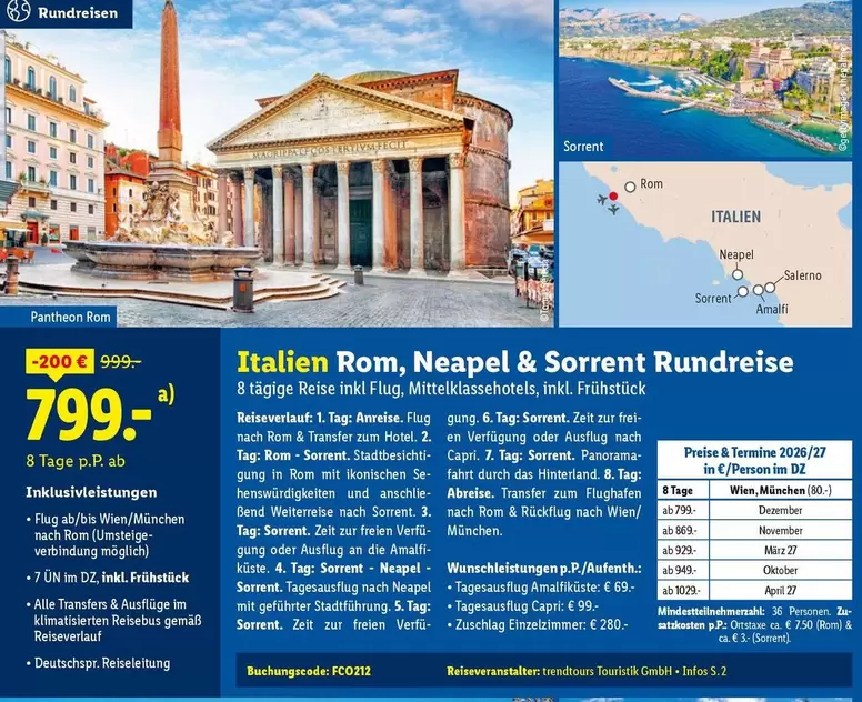 Italien Rom, Neapel & Sorrent Rundreise