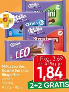 Milka -  Leo 3er, Nussini Ser oder Riegel 5er