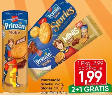 Prinzrolle Schoko, Stories oder Minis