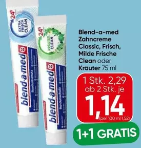 Zahncreme Classic, Frisch, Milde Frische Clean oder Kräuter