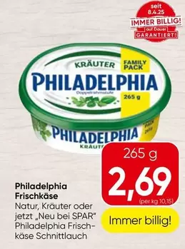 Frischkäse Natur, Kräuter oder Neu bei SPAR Philadelphia Frischkäse Schnittlauch