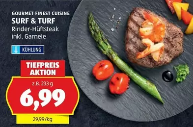 Gourmet - SURF & TURF Rinder-Hüftsteak inkl. Garnele