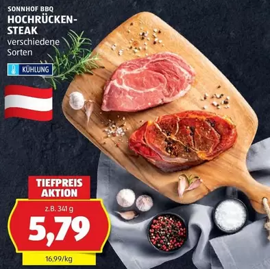 HOCHRÜCKEN-STEAK verschiedene Sorten