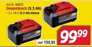 Einhell - Doppelpack (5,2 Ah) - 2 x 18 V (5,2 Ah)-Akkus
