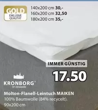 Gold - Molton-Flanell-Leintuch