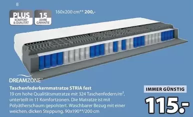 Taschenfederkernmatratze STRIA fest