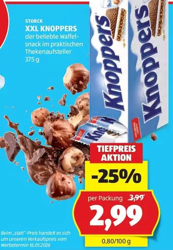 XXL KNOPPERS der beliebte Waffel-snack im praktischen Thekenaufsteller