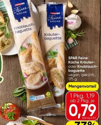 Vegan - Feine Küche Kräuter- oder Knoblauchbaguette