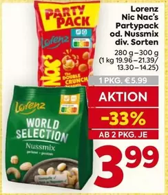 Party - Nic Nac's pack od. Nussmix div. Sorten