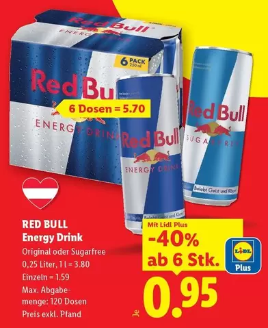 Red Bull - Energy Drink Original oder Sugarfree