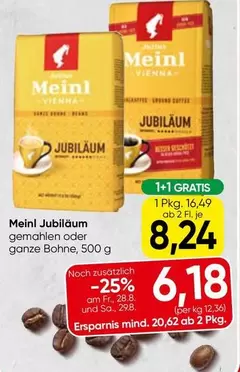 Meinl Jubiläum gemahlen oder ganze Bohne