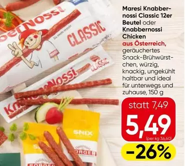 Maresi Knabber-nossi Classic 12er Beutel oder Knabbernosssi Chicken