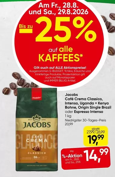 Tchibo - Kaffee Crema Classico, Intenso, Uganda + Kenya Bohne, Origin Single Brazil oder Espresso