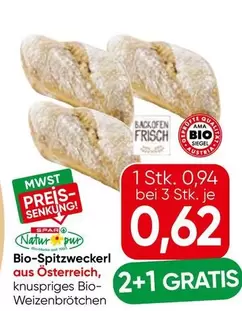 Bio - -Spitzweckerl aus Österreich, knuspriges -Weizenbrötchen