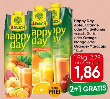Orange - Happy Day Apfel, oder Multivitamin