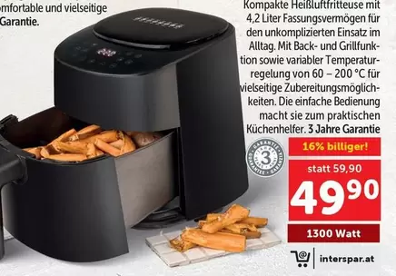 Kompakte Heißluftfritteuse