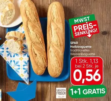 Halbbaguette traditionelles Weizenbaguette