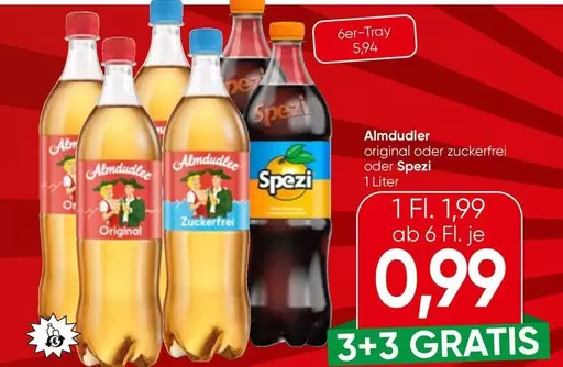 Almdudler original oder zuckerfrei oder Spezi
