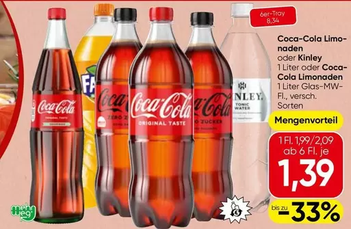 Coca Cola - Coca-Cola Limonaden oder Kinley