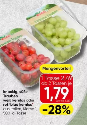 kernlose Trauben