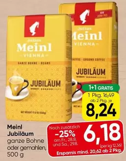 Jubiläum ganze Bohne oder gemahlen