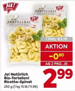 Bio - -Tortelloni Ricotta-Spinat