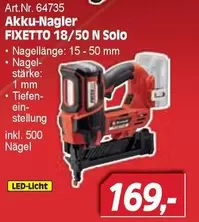 Akku-Nagler FIXXETTO 18/50 N Solo