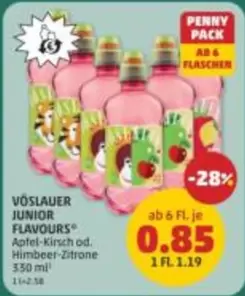 JUNIOR FLAVOURS Apfel-Kirsch od. Himbeer-Zitrone