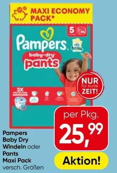 Pampers - Baby Dry Windeln oder Pants Maxi Pack
