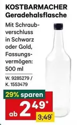 Schwarz - KOSTBARMACHER Geradehalsflasche W. 9285279 / K. 1553479