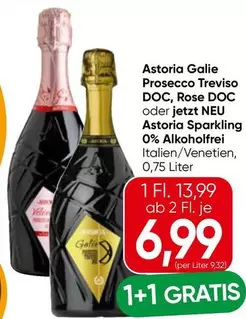 Prosecco Treviso DOC, Rose DOC oder jetzt NEU Astoria Sparkling 0% Alkoholfrei