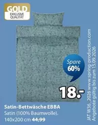 Gold - Satin-Bettwäsche EBBA