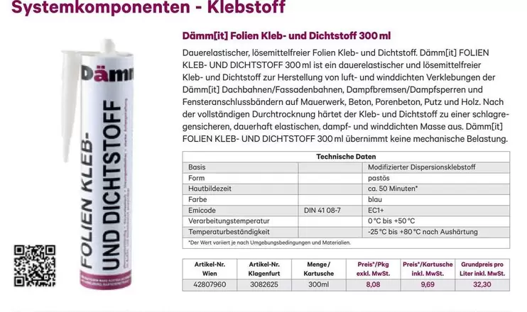 Folien Kleb- und Dichtstoff 300 ml