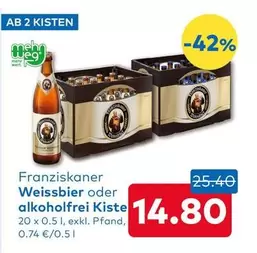 Franziskaner Weissbier oder alkoholfrei Kiste