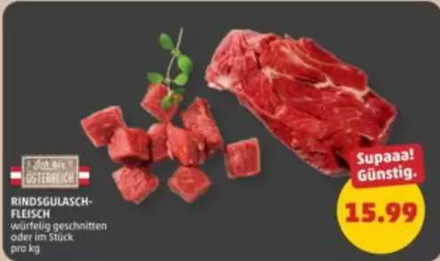 Rindsgulasch-Fleisch