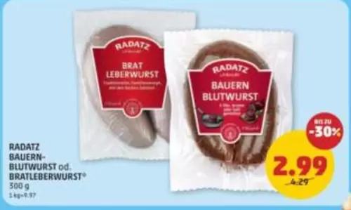 BAUERN-BLUTWURST od. BRATLEBERWURST