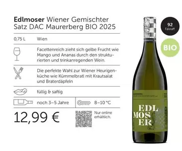 Bio - Edlmoser Wiener Gemischter Satz DAC Maurerberg BIO 2025