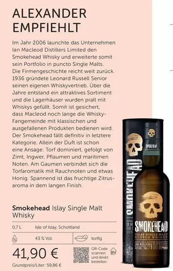 Smokehead Islay Single Malt Whisky