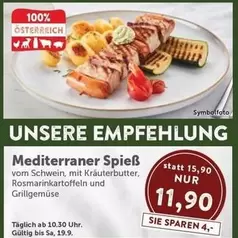 Mediterraner Spieß vom Schwein