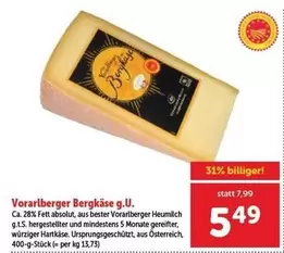 Vorarlberger Bergkäse g.U.