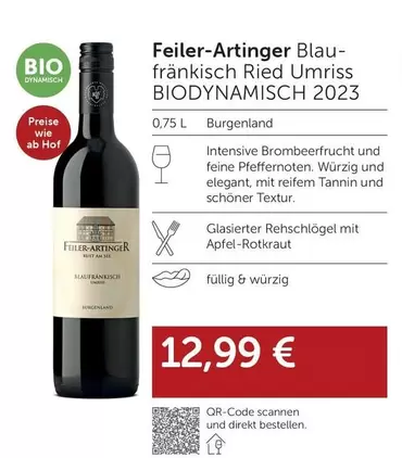 Bio - Blaufränkisch Ried Umriss BIODYNAMISCH